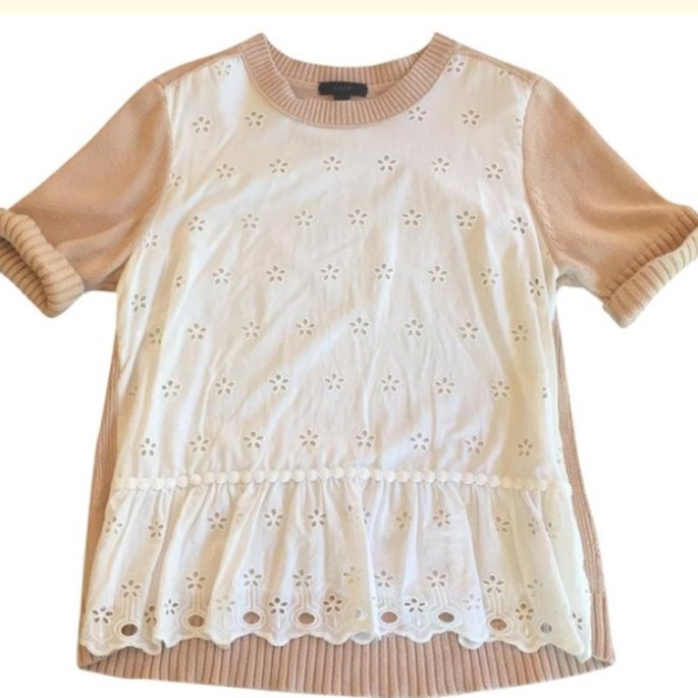 J Crew mixed media sweater